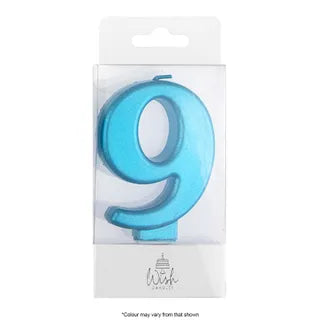 Wish Blue Number Candle - 9