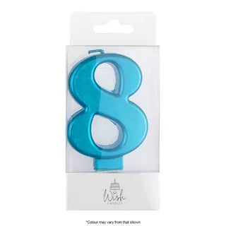 Wish Blue Number Candle - 8