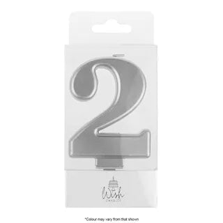 Wish Silver Number Candle - 2