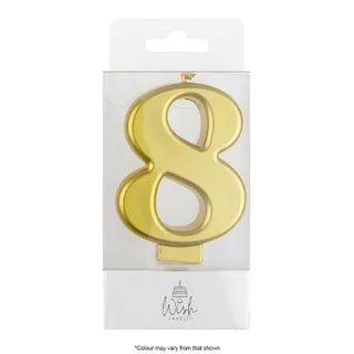 Wish Gold Number Candle - 8