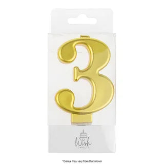 Wish Gold Number Candle - 3
