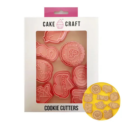 Cake Craft Valentines Day Cookie Cutters - 8 Piece Set