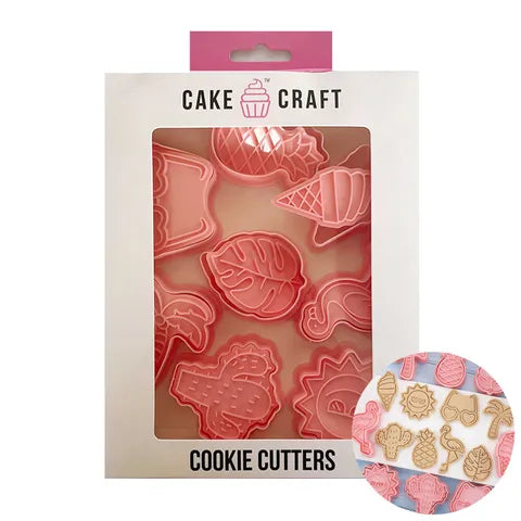 Cake Craft Summer Cookie Cutters - 8 Piece Set.