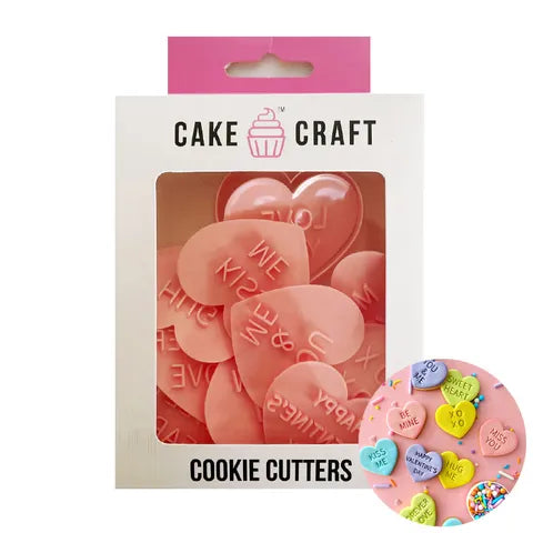 Cake Craft - Love Heart Message Cookie Cutters - 11PC.