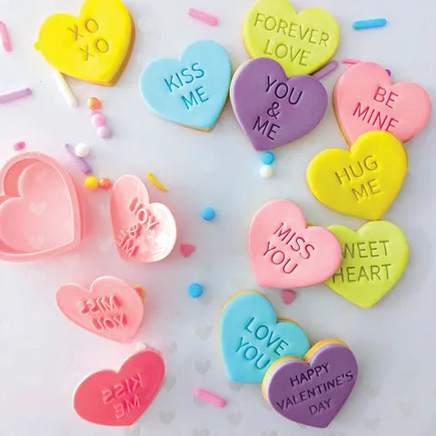 Cake Craft - Love Heart Message Cookie Cutters - 11PC.