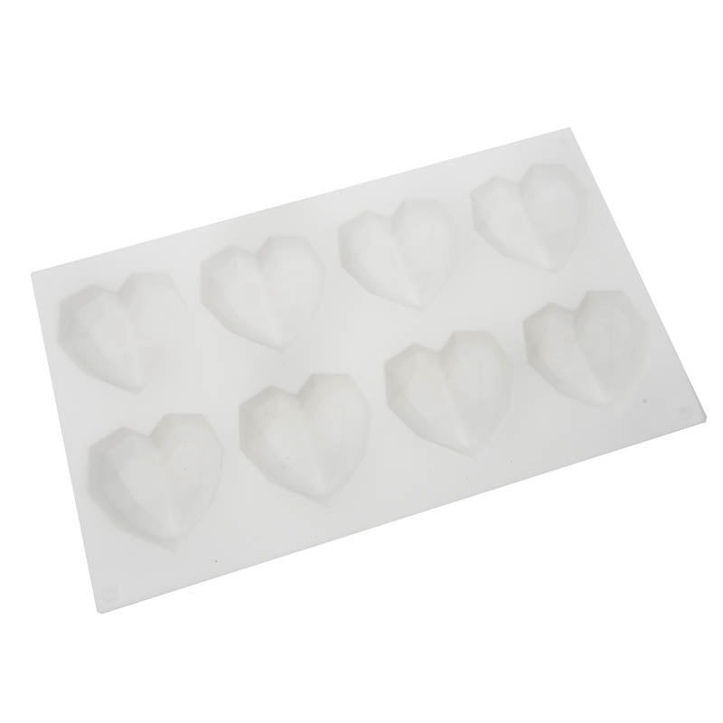 Sugar Crafty - Silicone Mould - 8PC Geo Hearts.