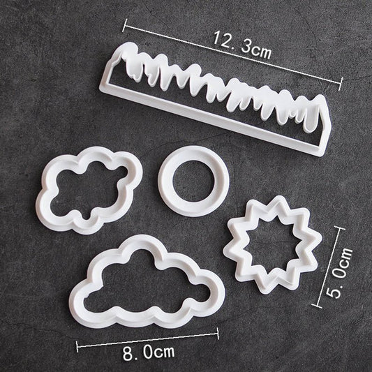 5PC Grass, Sun, Cloud Cutter Set.