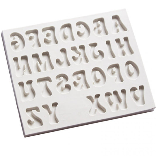 Silicone Mould - Groovy Font Upper Case - S220.