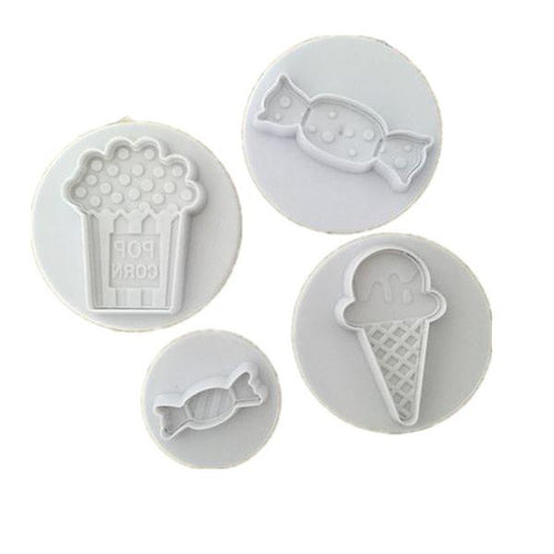 4PC Sweets / Ice Cream / Popcorn Plunger Cutter Set