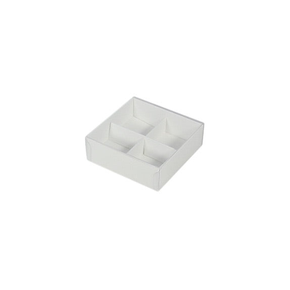 White / Clear Lid Chocolate Box - 8cm x 8cm x 3cm