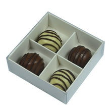 10PK White / Clear Lid Chocolate Box - 8cm x 8cm x 3cm