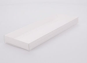 White Triple Cookie / Biscuit Box - with clear slide cover