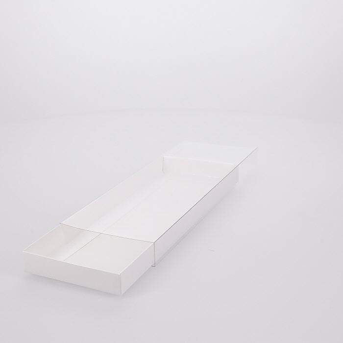 White Triple Cookie / Biscuit Box - with clear slide cover