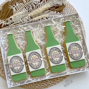 Custom Cookie Cutters - Happy Fathers Day Beer Bottle Cutter and Debosser Set