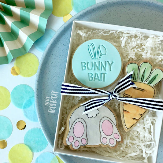 Custom Cookie Cutters Embosser - Bunny Bait.