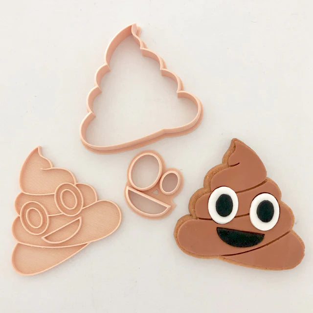 Little Biskut Poo Emoji Stamp and Cutter Set.