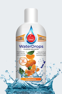 VitalZing Mandarin Water Flavouring Drops - 90 Serves - Past B/Before