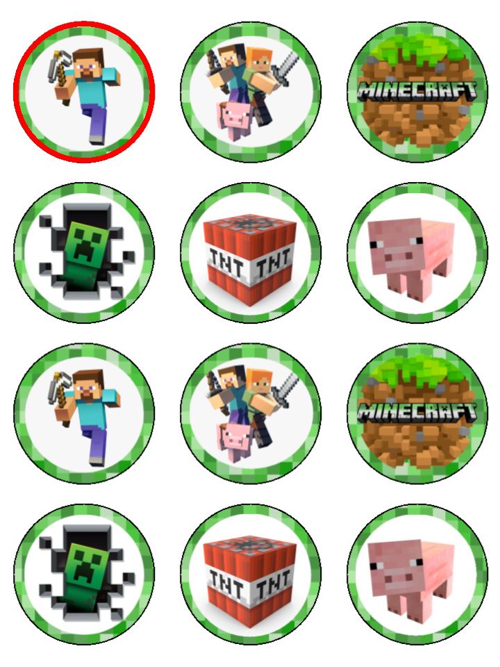 Edible Cupcake Toppers - Minecraft – Skysies Cakes