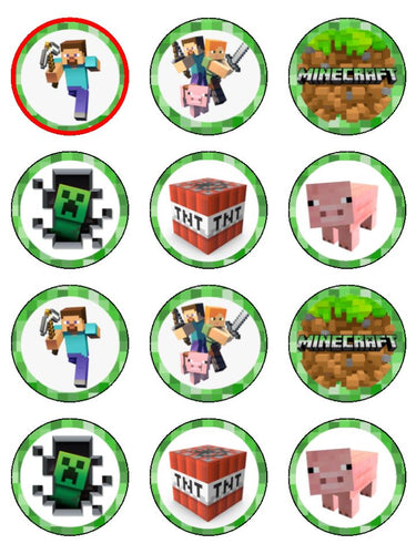 Edible Cupcake Toppers - Minecraft