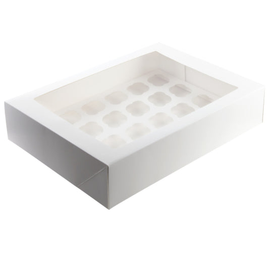 Mondo White Cupcake Box 24 Hole - 4 Inch height