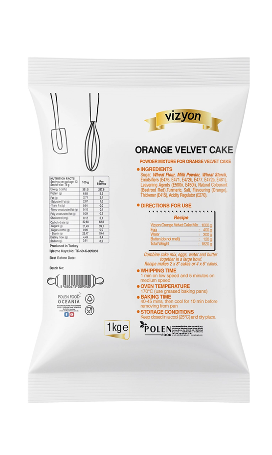 1kg Vizyon Orange Velvet Cake Mix