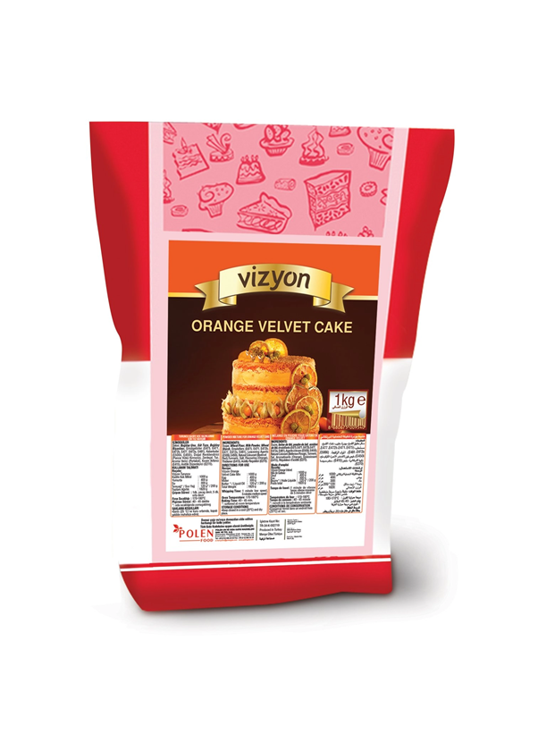 1kg Vizyon Orange Velvet Cake Mix