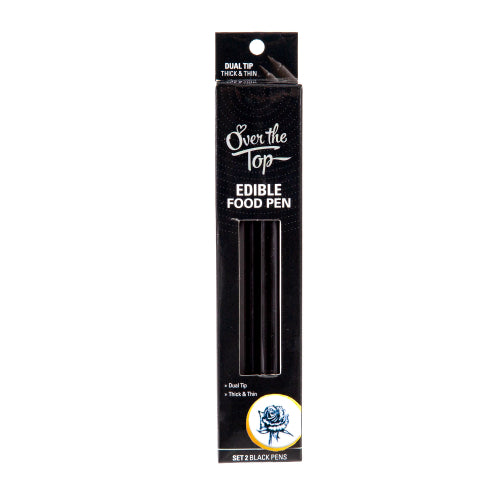 2PC Over The Top Edible Food Pen - Black