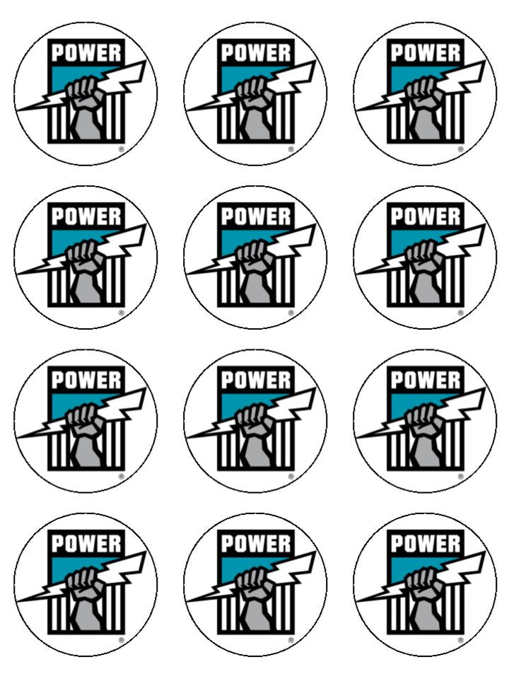 Edible Cupcake Toppers - Port Power Logo