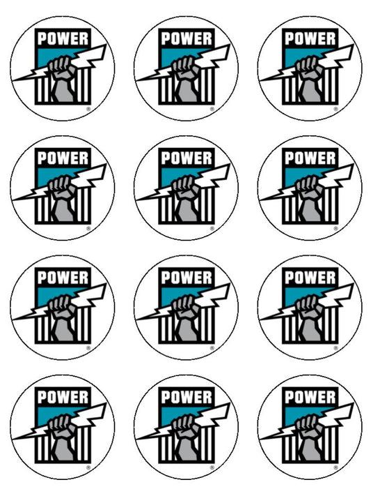 Edible Cupcake Toppers - Port Power Logo