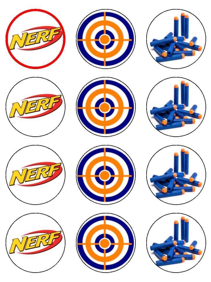 Edible Cupcake Toppers - Nerf