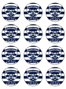 Edible Cupcake Toppers - Geelong Cats