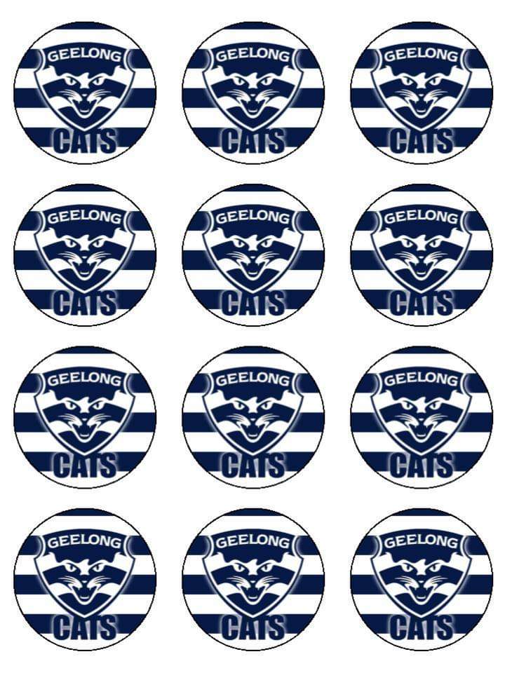 Edible Cupcake Toppers - Geelong Cats