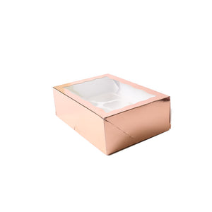 Rose Gold Cupcake Box - 6 Hole