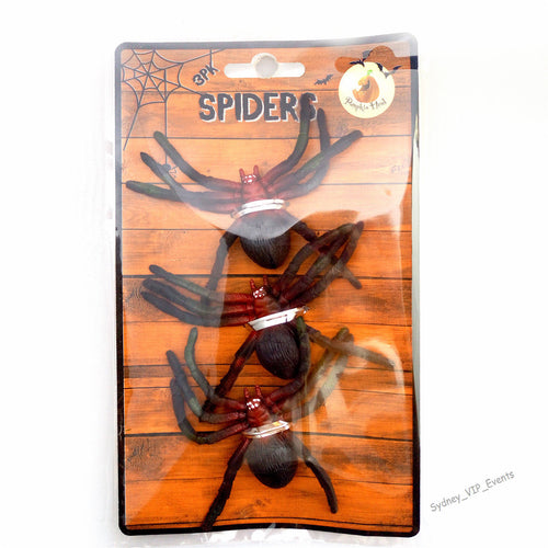 Halloween Rubber Spiders - 3PK