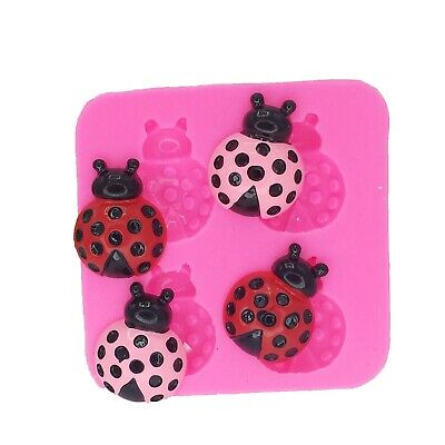 Silicone Mould - 4PC Ladybug - S310.