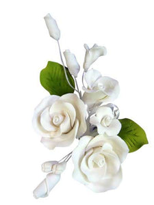 Sugar Flower - Small - Tea Rose Spray - White