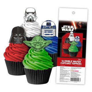 16 Edible Wafer Cupcake  - Star Wars