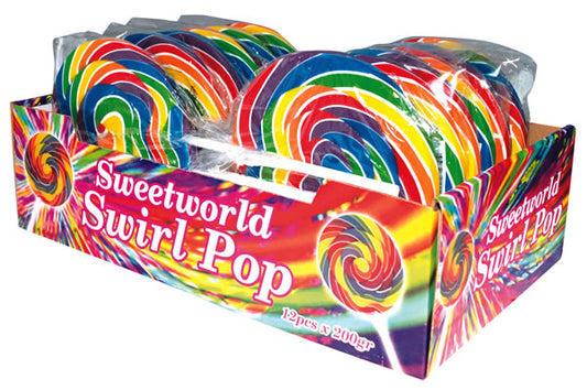 Sweetworld Single Swirl Pop - Giant Rainbow 200g