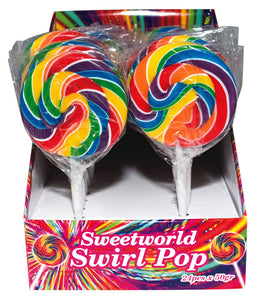 Sweetworld Single Swirl Pop - Medium Rainbow 50g