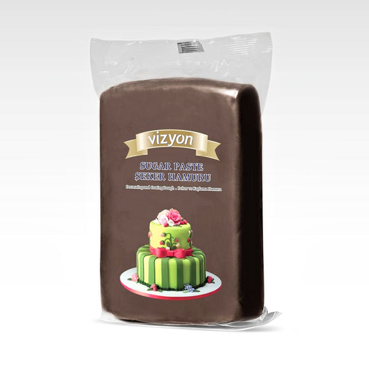 Vizyon Sugar Paste Fondant 1kg - Brown.