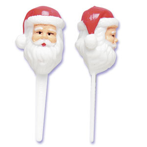 10pk Santa Head Cupcake Topper.